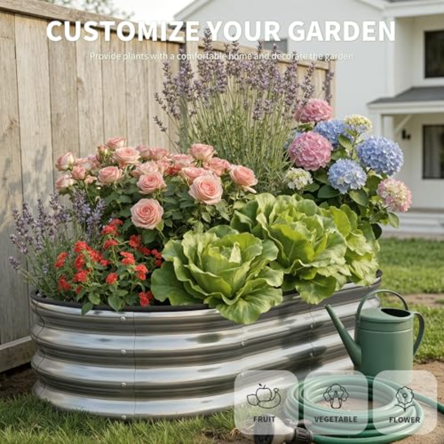 Oval Large Galvanized Metal Ra - огляд і ціна Raised Garden Bed