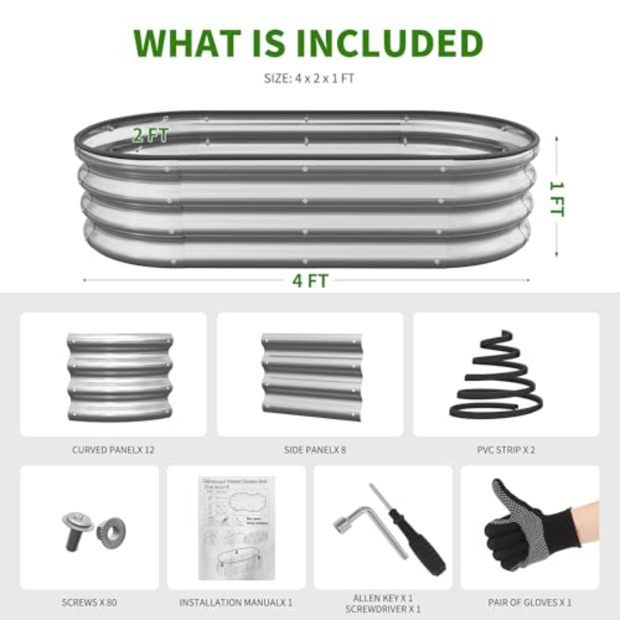 Oval Large Galvanized Metal Ra - огляд і ціна Raised Garden Bed